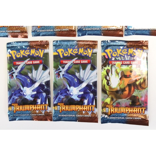 1486 - Pokémon Trading Cards - Seven Pokemon sealed HS Triumphant Booster Packs