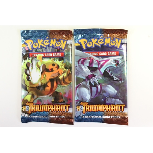 1486 - Pokémon Trading Cards - Seven Pokemon sealed HS Triumphant Booster Packs