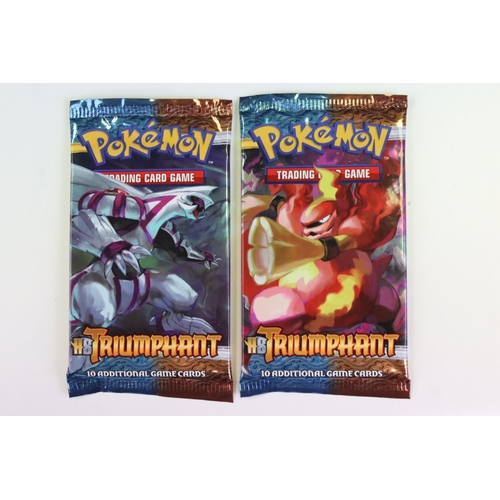 1486 - Pokémon Trading Cards - Seven Pokemon sealed HS Triumphant Booster Packs