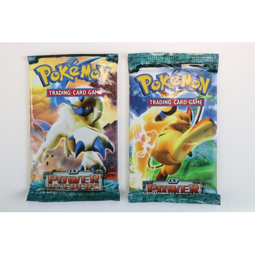 1491 - Pokémon Trading Cards - Seven Pokemon EX Power Keepers Booster Packs, slight bend to packs