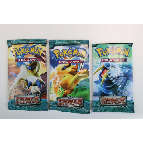 1491 - Pokémon Trading Cards - Seven Pokemon EX Power Keepers Booster Packs, slight bend to packs