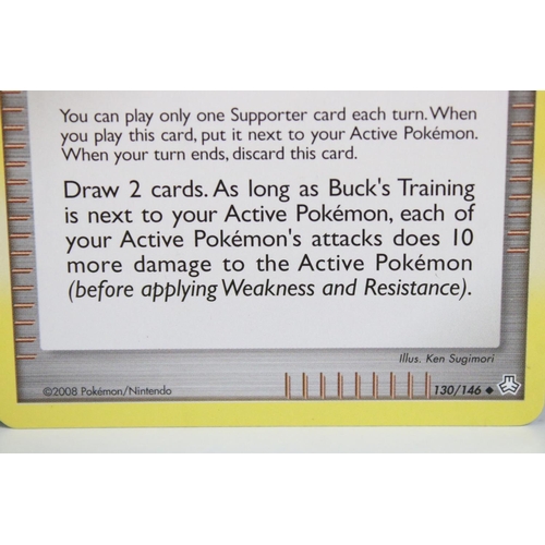 1494 - Pokémon Trading Cards - Three Legends Awakened Staff Pre-release Buck's Training cards, ex