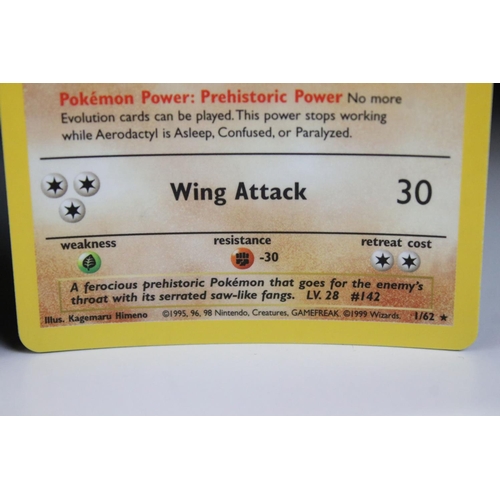 1495 - Pokémon Trading Cards - Three Wizards Of The Coast Pokemon Aerodactyl Fossil First Edition Pre Relea... 