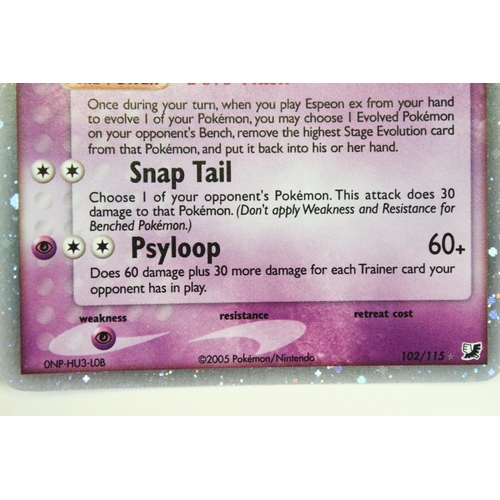 1514 - Pokémon Trading Cards - Pokemon EX Unseen Forces Espeon EX 102/115 card, slight bend but otherwise e... 