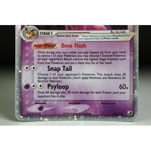 1518 - Pokémon Trading Cards - Pokemon EX Unseen Forces Espeon EX 102/115 card, slight bend but otherwise e... 