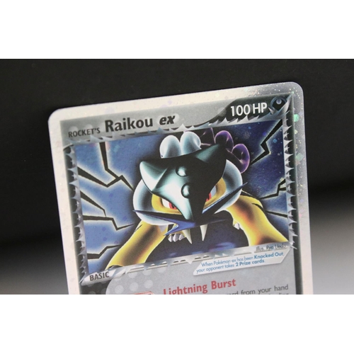 1522 - Pokémon Trading Cards - Pokemon EX Deoxys Secret Rare Rocket's Raikou EX 108/107 card, ex