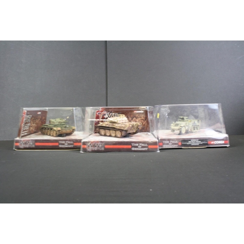 1046 - Seven Cased Corgi WWII Legends 'The Fall Of Germany' 1:50 diecast model tanks, some in outer card sl... 