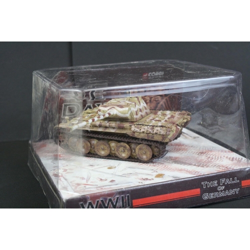 1046 - Seven Cased Corgi WWII Legends 'The Fall Of Germany' 1:50 diecast model tanks, some in outer card sl... 