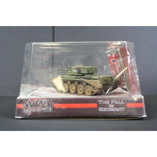 1046 - Seven Cased Corgi WWII Legends 'The Fall Of Germany' 1:50 diecast model tanks, some in outer card sl... 