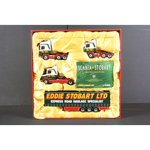 1048 - Two Boxed Corgi Eddie Stobart 1:50 scale ltd edn diecast multi-model set to include CC99155 ' Scania... 