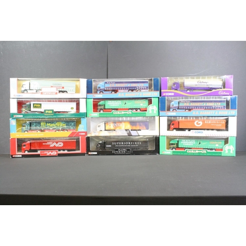 1050 - 22 Boxed Corgi diecast model trucks to include 59539 ERF Curtainside - R.G Bassett & Sons Ltd, 59559... 