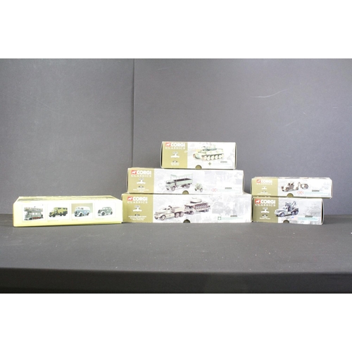 1064 - Five Boxed Corgi Classics Fighting Vehicles ltd diecast models to include 07501, 55101, 69902, 66501... 