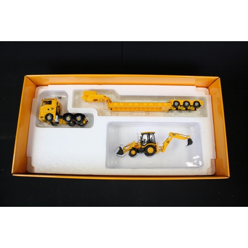 1069 - Four Boxed Corgi JCB 1:50 scale ltd edn diecast models to include CC13425 Man TGA Nooteboom Low Load... 