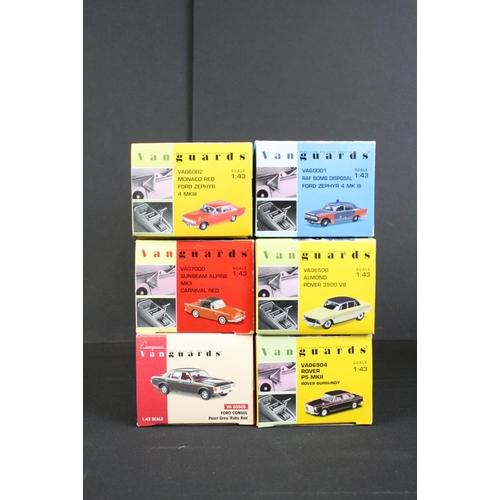 1070 - 20 Boxed Vanguards diecast models, mostly 1:43 scale, to include VA08605 Jaguar, VA04006 Rootes, VA1... 