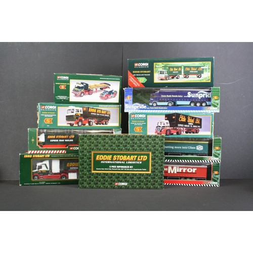 1073 - 26 Boxed Corgi Eddie Stobart diecast models to include CC12802 ltd edn 1:50 Scania T-Cab Bulk Tipper... 