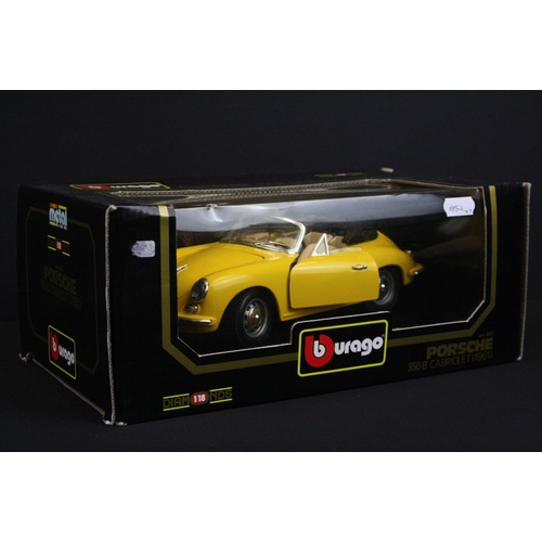 1127 - Seven Boxed Burago 1/18 scale diecast models to include 30018 Jaguar E Coupe (1961), 3009 Mercedes B... 