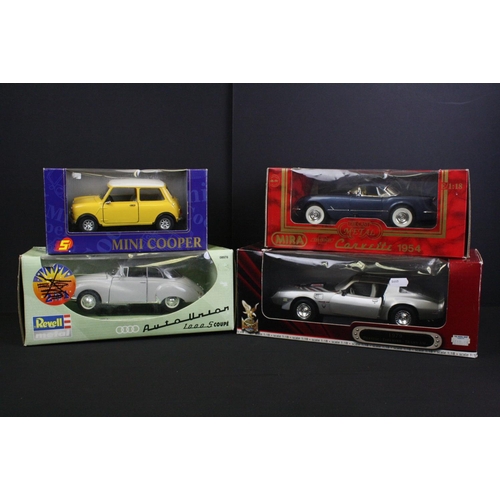 1132 - Eight Boxed diecast models, 1:16 to 1:24 scale, to include Revell 08978 Auto Union 1000 S Coupe, Eag... 