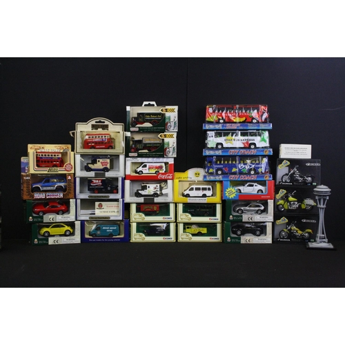 1142 - Around 60 boxed diecast models to include Corgi, Lledo, Kentoys, Saico, Realtoy, Vitesse, etc, featu... 