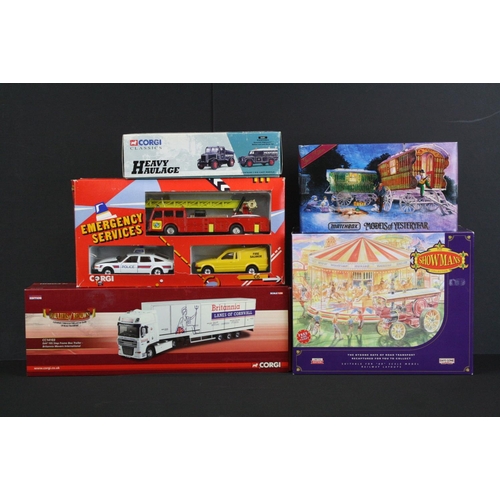 1145 - Six boxed / carded diecast models to include Corgi Hauliers of Renown CC14103, Lledo Days The Showma... 