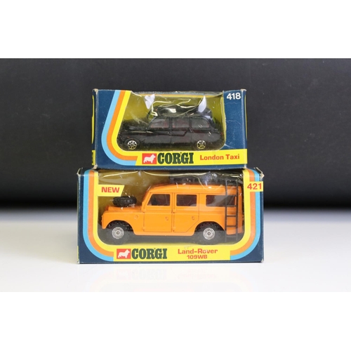 1012 - Nine boxed Corgi diecast models to include 421 Land Rover 109WB, 411 Mercedes Benz 240D Taxi, 327 Ch... 