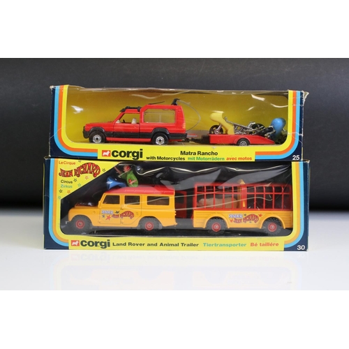 1013 - Five boxed Corgi diecast model sets to include 30 Jean Richard Circus, 25 Matra Rancho, 49 Flying Cl... 