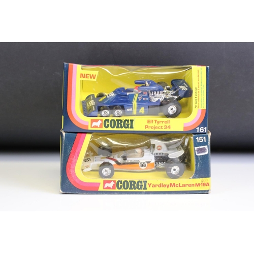 1017 - Seven boxed Corgi diecast models to include 191 McLaren Formula 1, 2 X 161 Elf Tyrrell Project 34 (d... 