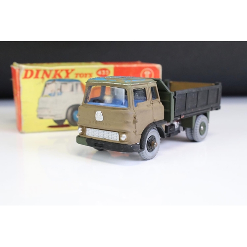 1352 - Three boxed Dinky 435 Bedford TK Tipper diecast models to include white cab / orange tipper, all yel... 