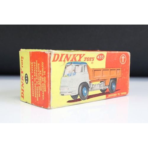 1352 - Three boxed Dinky 435 Bedford TK Tipper diecast models to include white cab / orange tipper, all yel... 