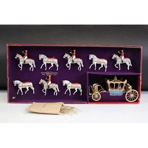 152 - Boxed Britains Historical Series 9401 Her Majesty's State Coach metal figure set, complete and in a ... 