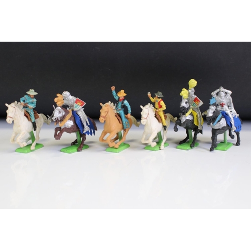 158 - 18 Britains Deetail figures to include knights and Wild West featuring horseback, plus a quantity of... 