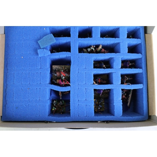 173 - Games Workshop / Fantasy Gaming - Around 40 painted metal figures contained within 2 x KR Multi Case... 