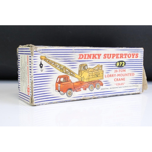 1362 - Six boxed Dinky Supertoys diecast models to include 972 20-Ton Lorry-Mounted Crane 