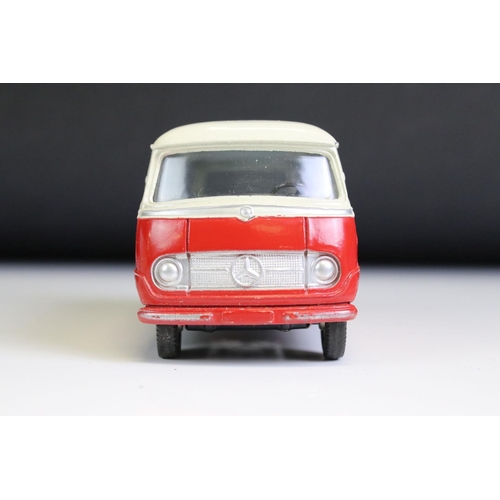 1300 - Boxed French Dinky 541 Mercedes Benz Small Bus diecast model in red & white, minimal paint wear vg o... 