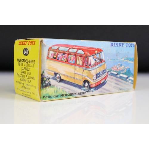 1300 - Boxed French Dinky 541 Mercedes Benz Small Bus diecast model in red & white, minimal paint wear vg o... 