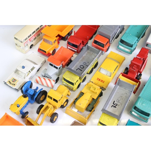 1309 - Around 35 mid 20th C diecast models to include mainly Matchbox 75 Series examples, features commerci... 