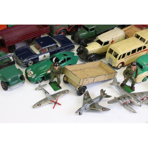 1346 - Around 35 mid 20th C play worn diecast models to include mainly Dinky examples plus Britains and Cor... 