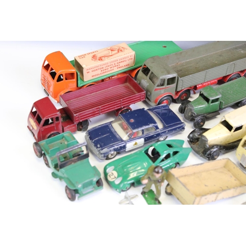 1346 - Around 35 mid 20th C play worn diecast models to include mainly Dinky examples plus Britains and Cor... 