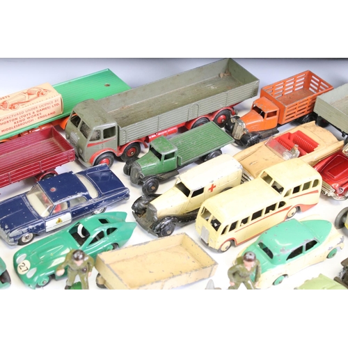 1346 - Around 35 mid 20th C play worn diecast models to include mainly Dinky examples plus Britains and Cor... 