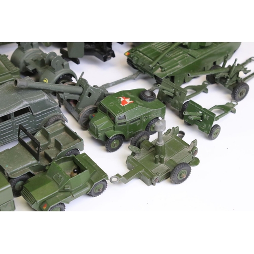 1347 - Over 25 Dinky mid 20th C military diecast models to include Supertoys 660 Tank Transporter, 688 Fiel... 