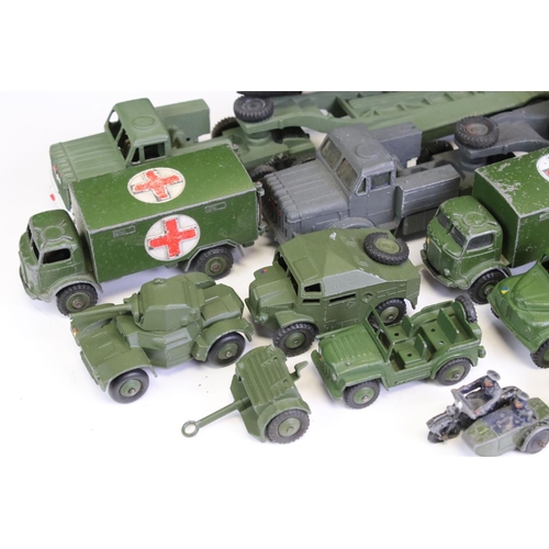 1347 - Over 25 Dinky mid 20th C military diecast models to include Supertoys 660 Tank Transporter, 688 Fiel... 