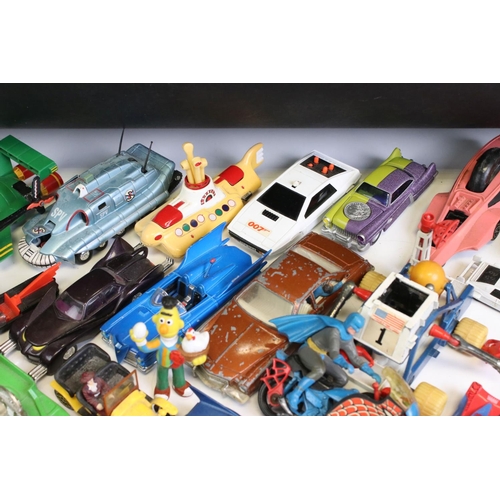 1348 - Around 35 TV related diecast models, mostly Corgi examples, featuring Corgi James Bond 007 Aston Mar... 