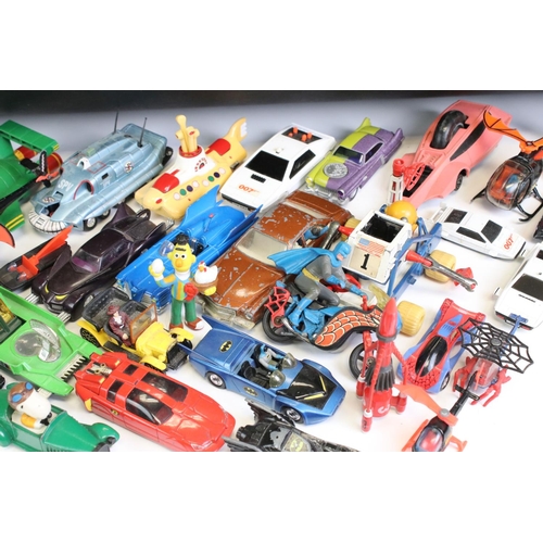 1348 - Around 35 TV related diecast models, mostly Corgi examples, featuring Corgi James Bond 007 Aston Mar... 