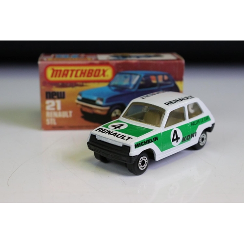 1377 - Matchbox 75 Trade Box containing 13 x boxed Matchbox Superfast & Rolamatics diecast models to includ... 