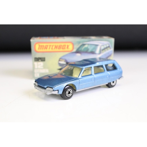 1377 - Matchbox 75 Trade Box containing 13 x boxed Matchbox Superfast & Rolamatics diecast models to includ... 