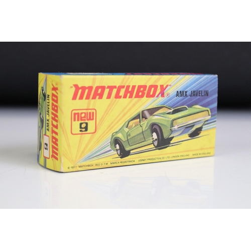 1378A - Nine boxed Matchbox Superfast diecast models to include 9 AMX Javelin, 40 Guildsman 1, 58 Woosh N Pu... 