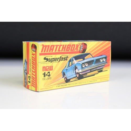 1379A - Ten boxed Matchbox Superfast diecast models to include 45 Mercedes 300 SE., 45 Ford Group 6, 56 BMC ... 