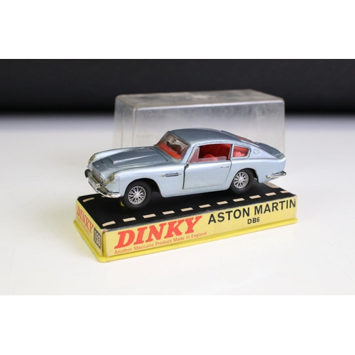 1381A - Three boxed / cased Dinky diecast models to include 153 Aston Martin DB6 in metallic steel blue, 131... 