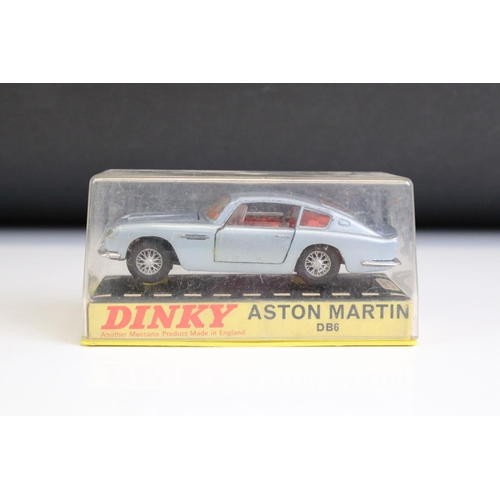 1381A - Three boxed / cased Dinky diecast models to include 153 Aston Martin DB6 in metallic steel blue, 131... 