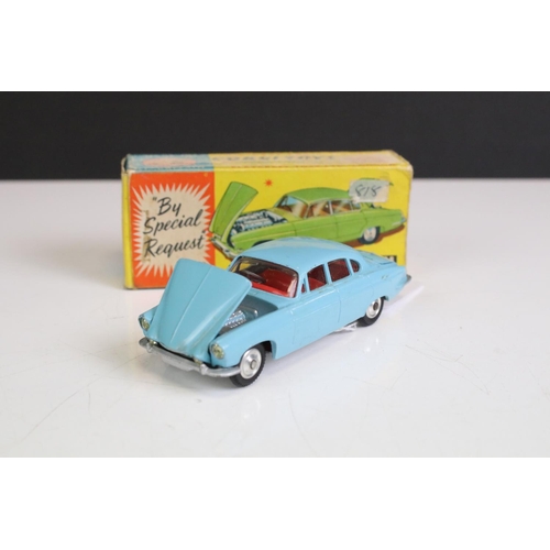 1335 - Four boxed Corgi diecast models to include 238 'By Special Request' Jaguar Mark X in pale blue (box ... 