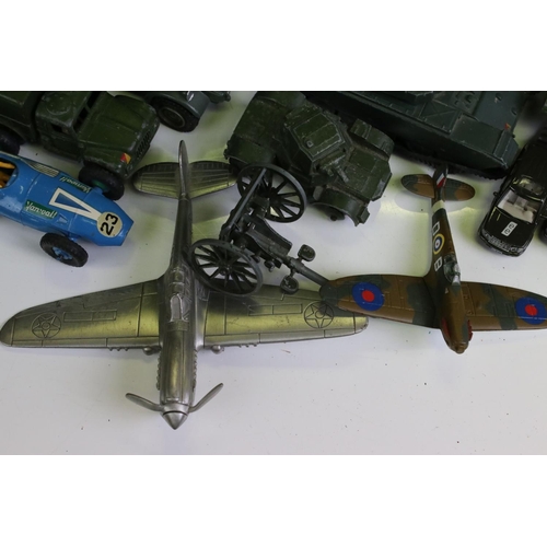 1339 - Quantity of mid 20th play worn military diecast models to include Dinky, Britains, Solido featuring ... 